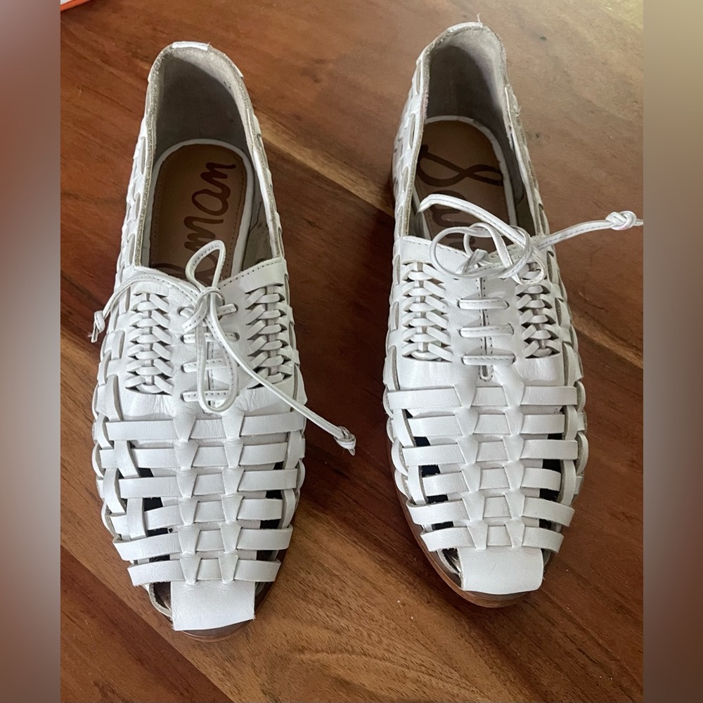 Sam Edelman Rishel Leather Women’s White Loafers Size 6 1/2